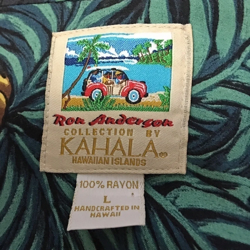 Ron Anderson Collection Rayon Hawaiian Tiki Shirt Vintage - Picture 6 of 9